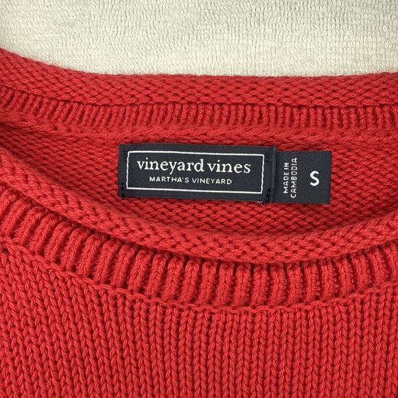 Vineyard Vines Red Small Preppy Classic Crew Neck Sweater - Picture 5 of 8